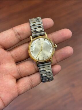 Timex Gold-Tone Vintage Self-Wind Watch with Two-Tone Stretch Band